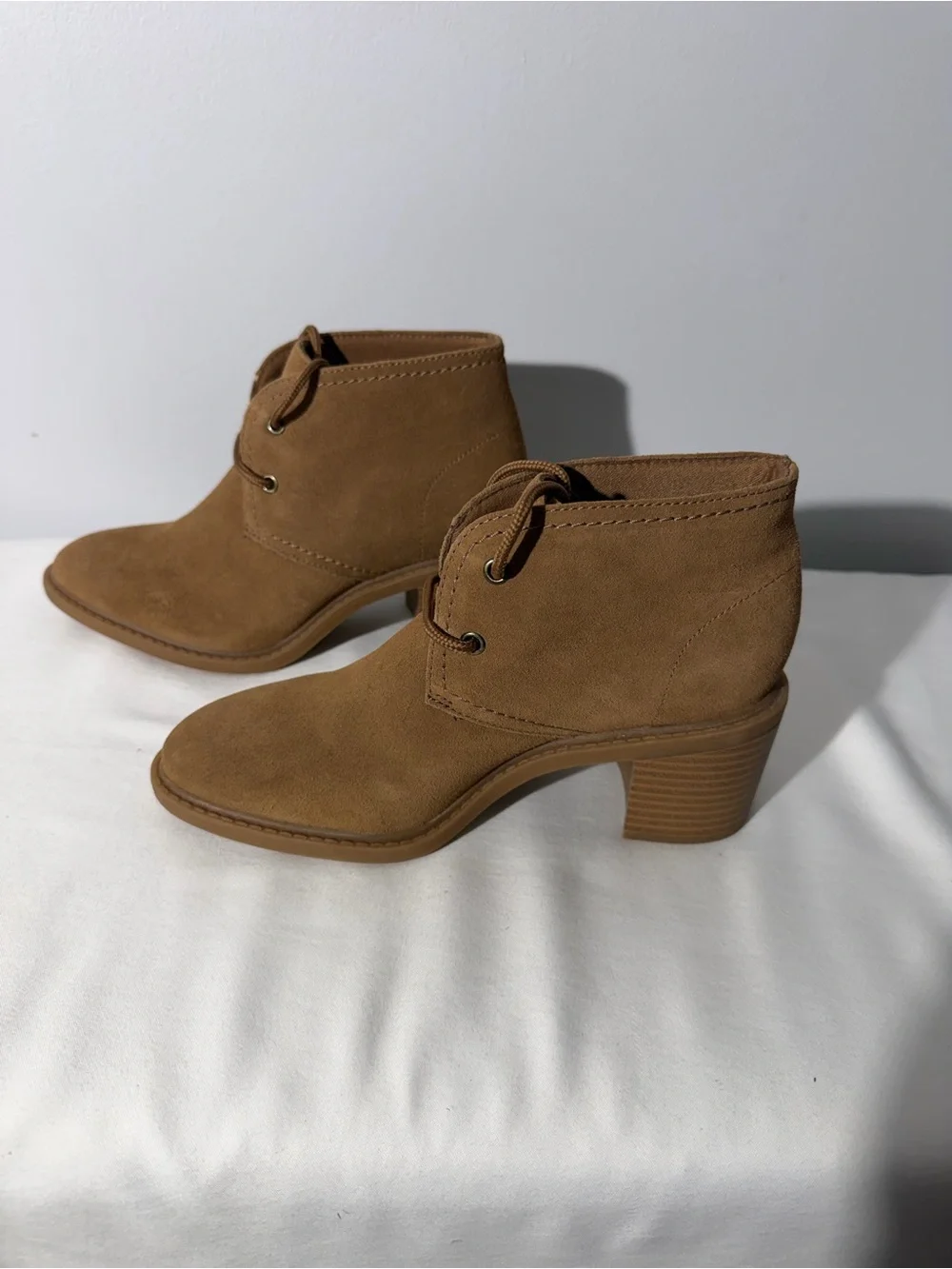 Clarks Collection Scene Dark Khaki Suede Lace-up Ankle Boots size 6